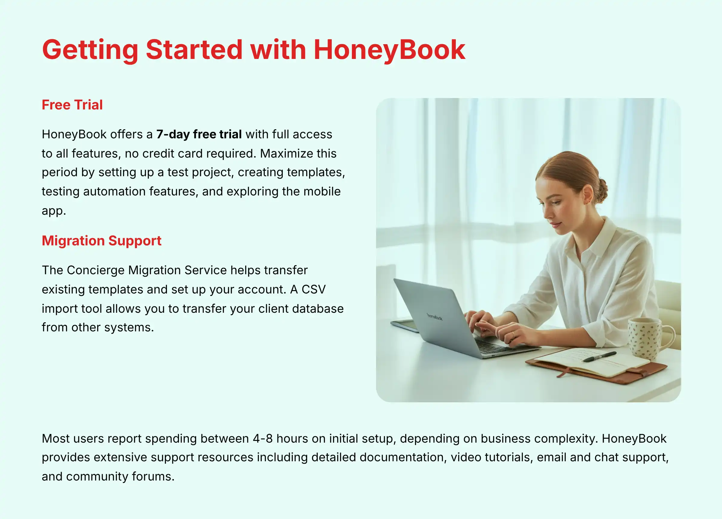 Getting Started with HoneyBook - trial and onboarding process