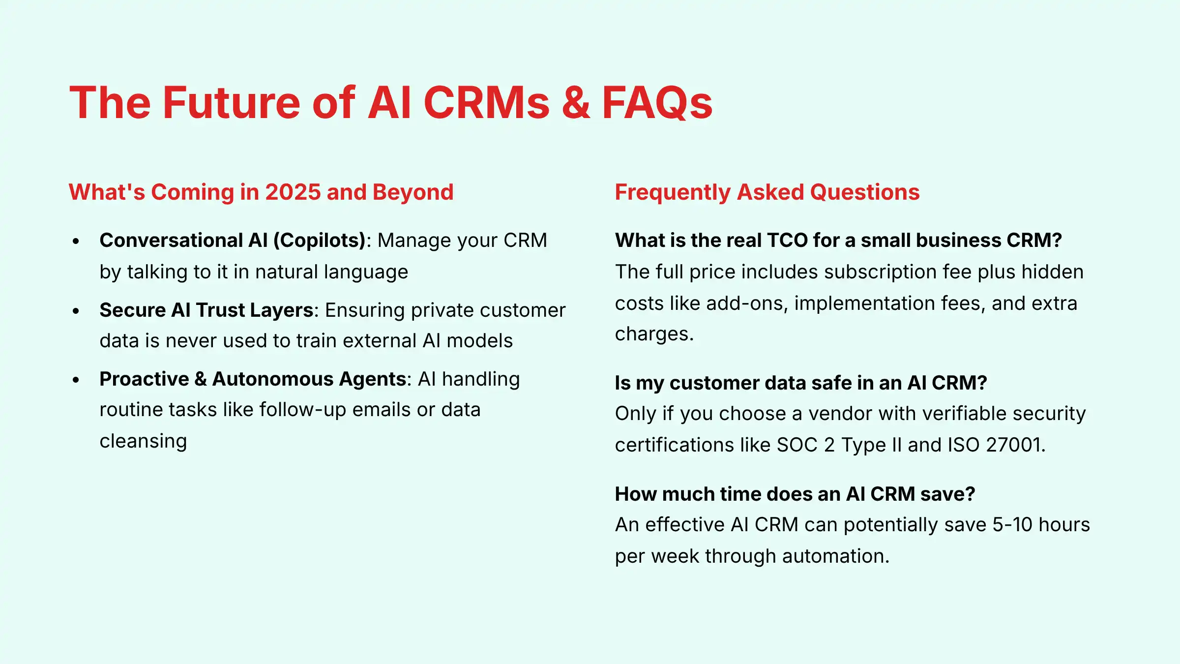 The Future of AI CRMs and FAQs