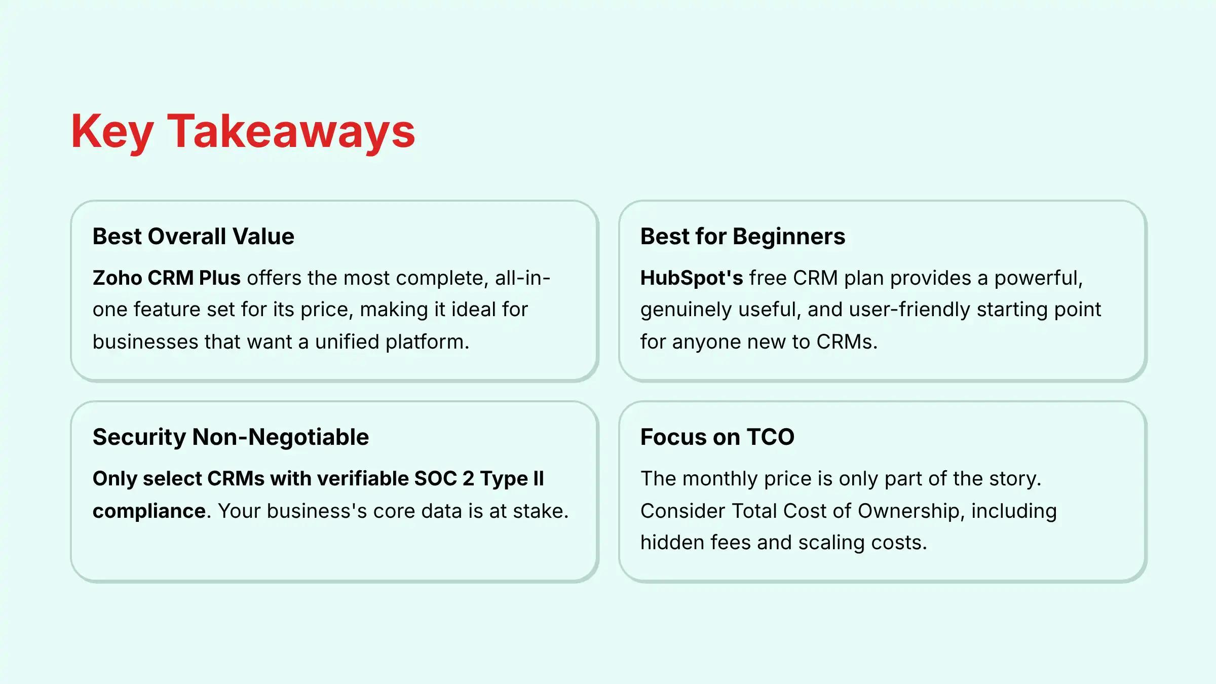 Key Takeaways for Best AI CRM Software