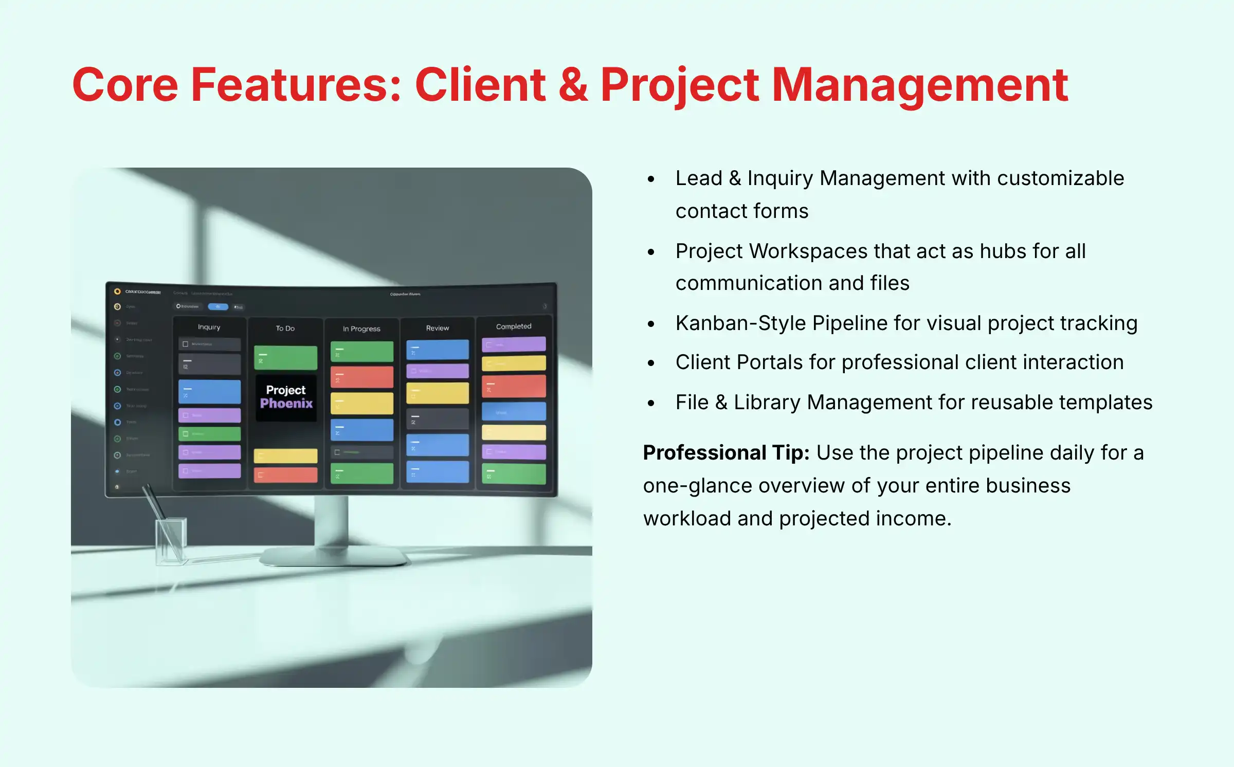 Core Features Client and Project Management