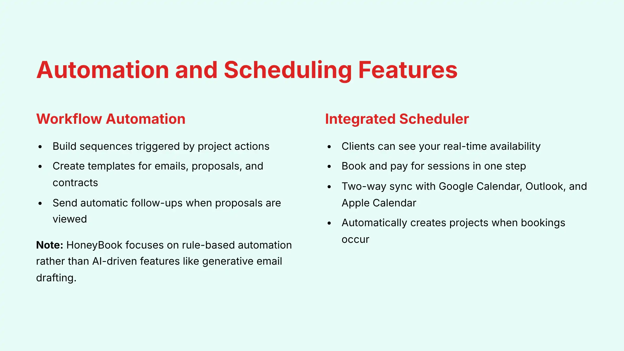 Automation and Scheduling Features