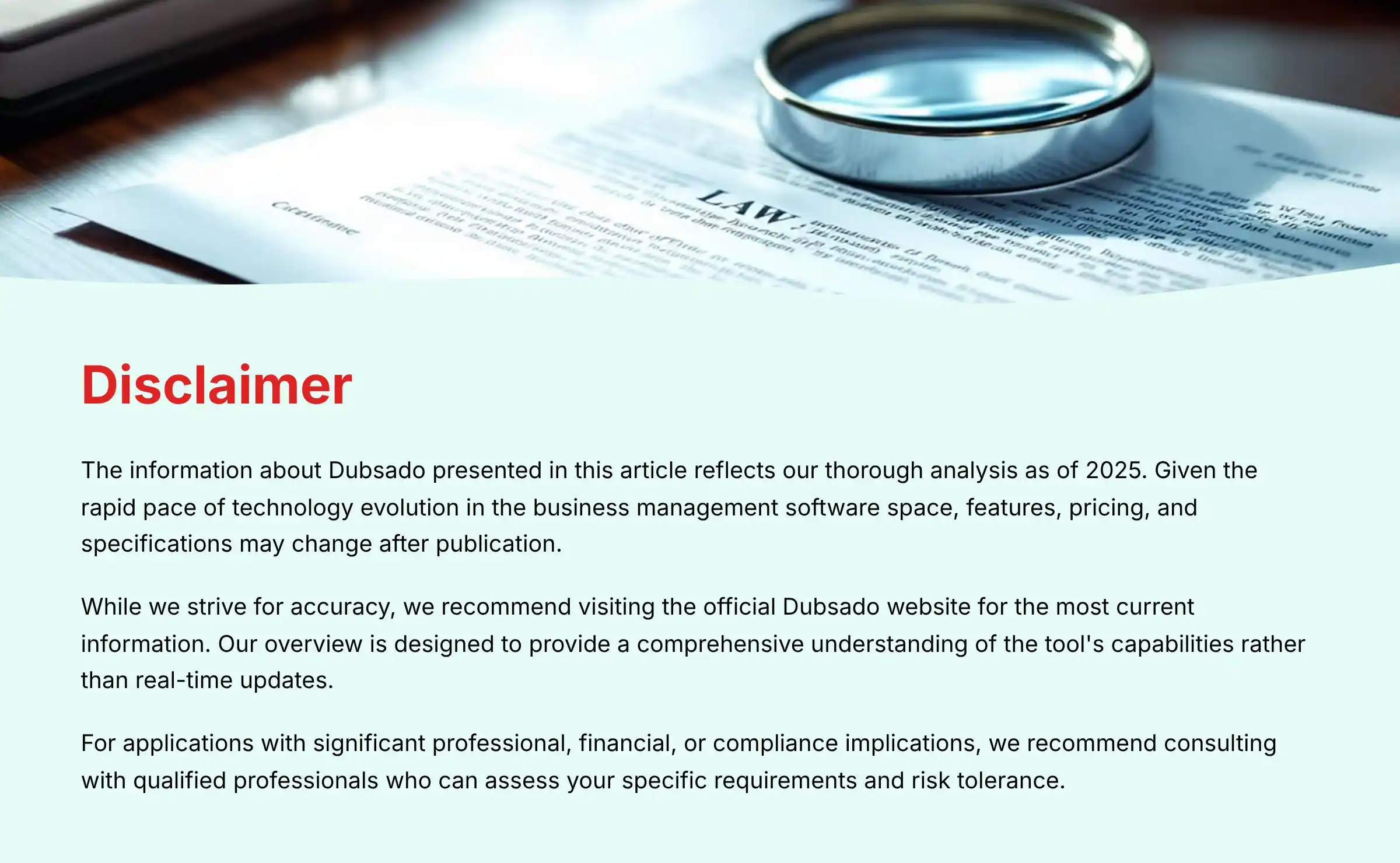 Disclaimer Information