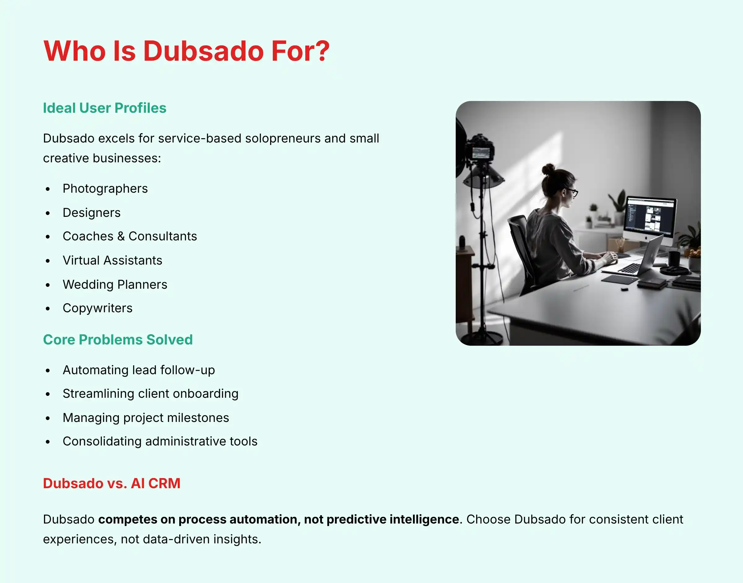 Who Is Dubsado For - Target Audience
