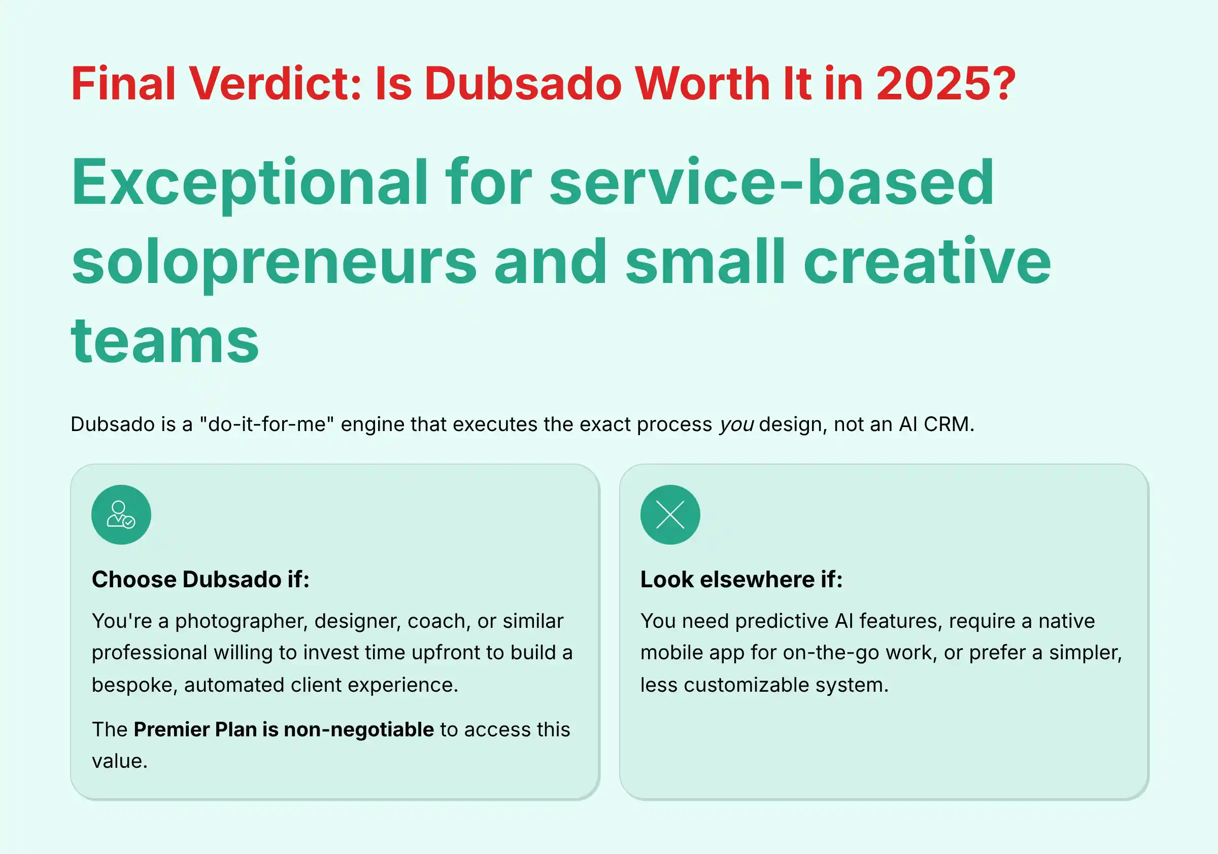 Final Verdict - Is Dubsado Worth It in 2025