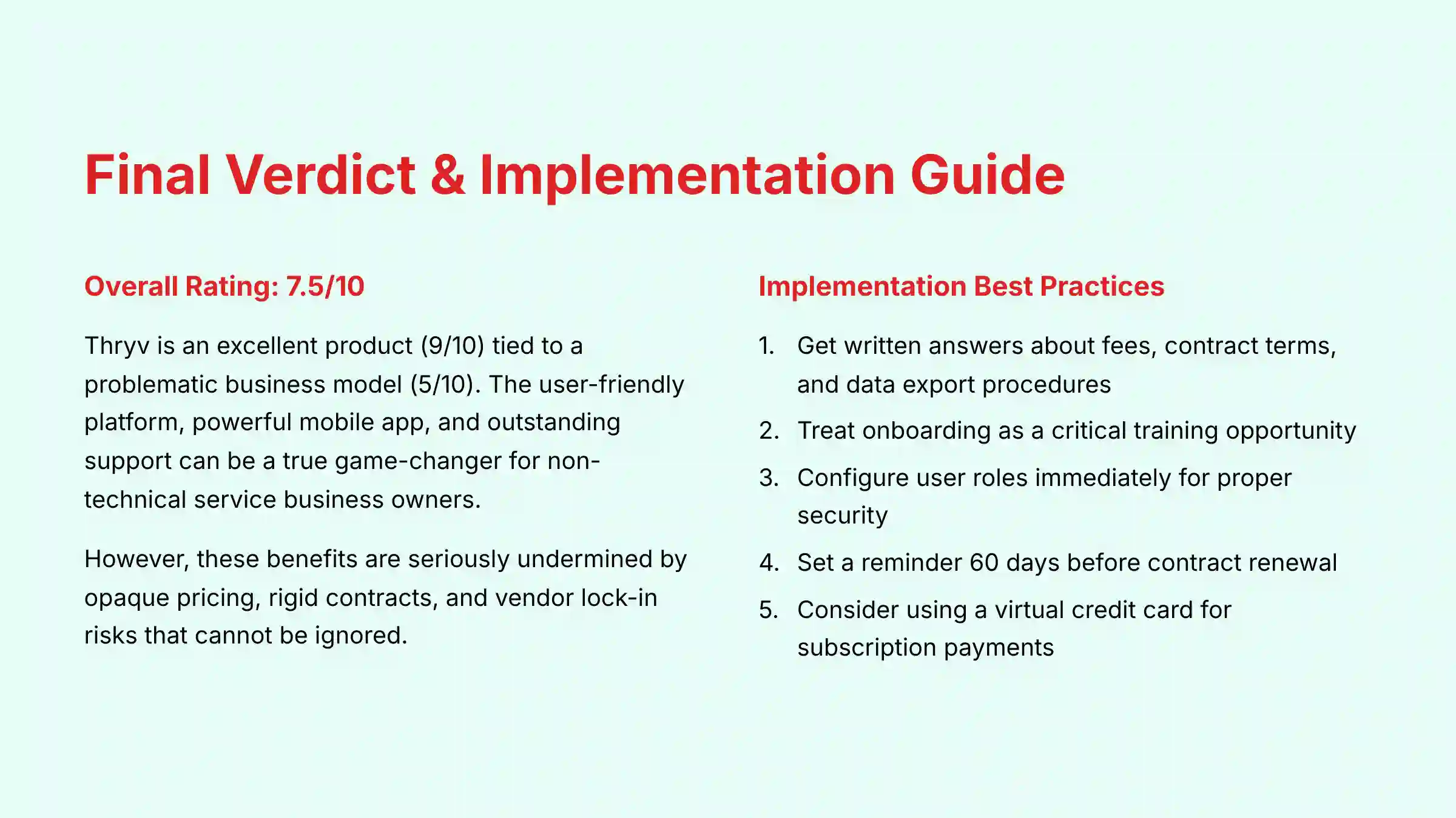 Final Verdict and Implementation Guide
