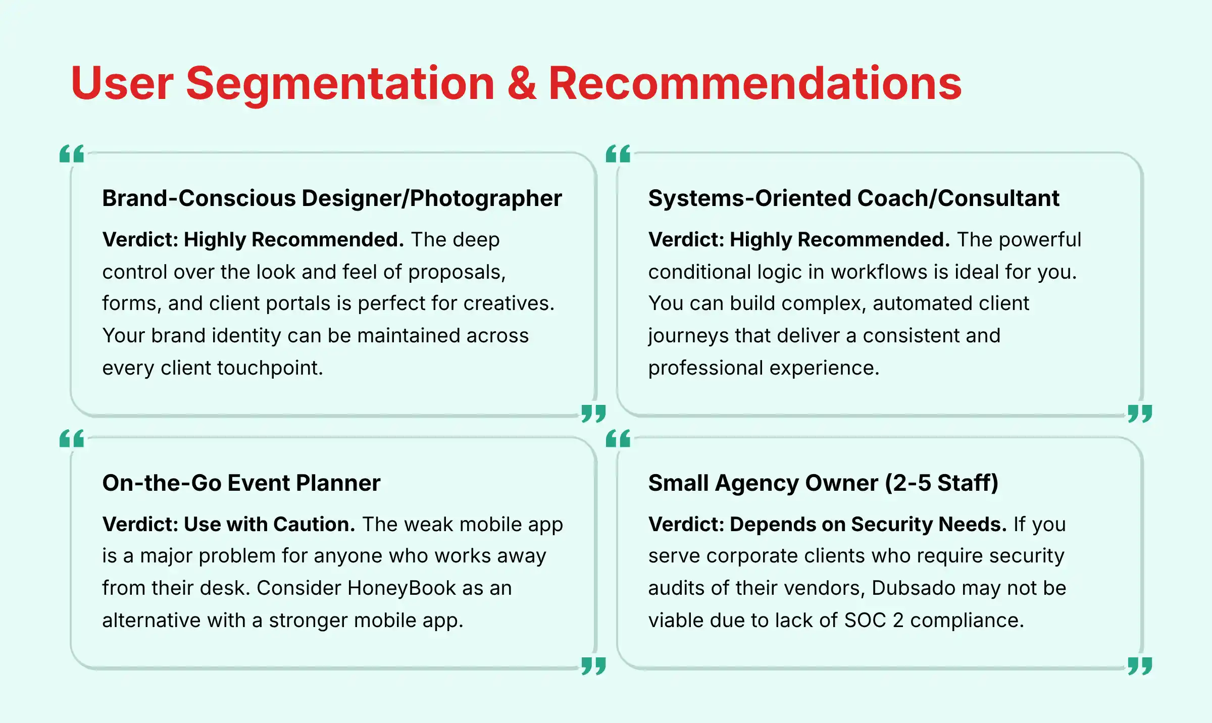 User Segmentation and Tailored Recommendations