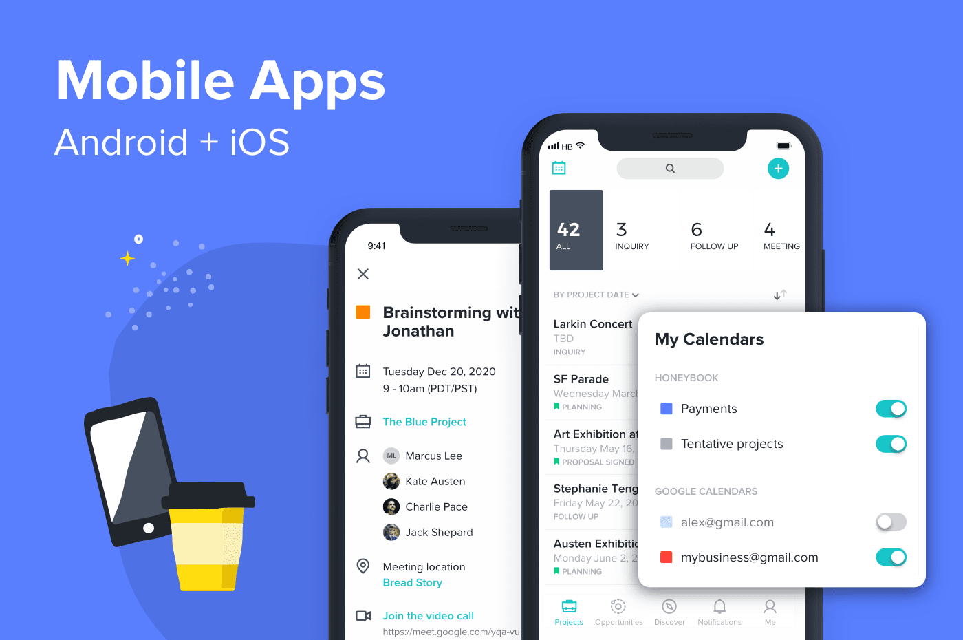 HoneyBook Mobile App Interface