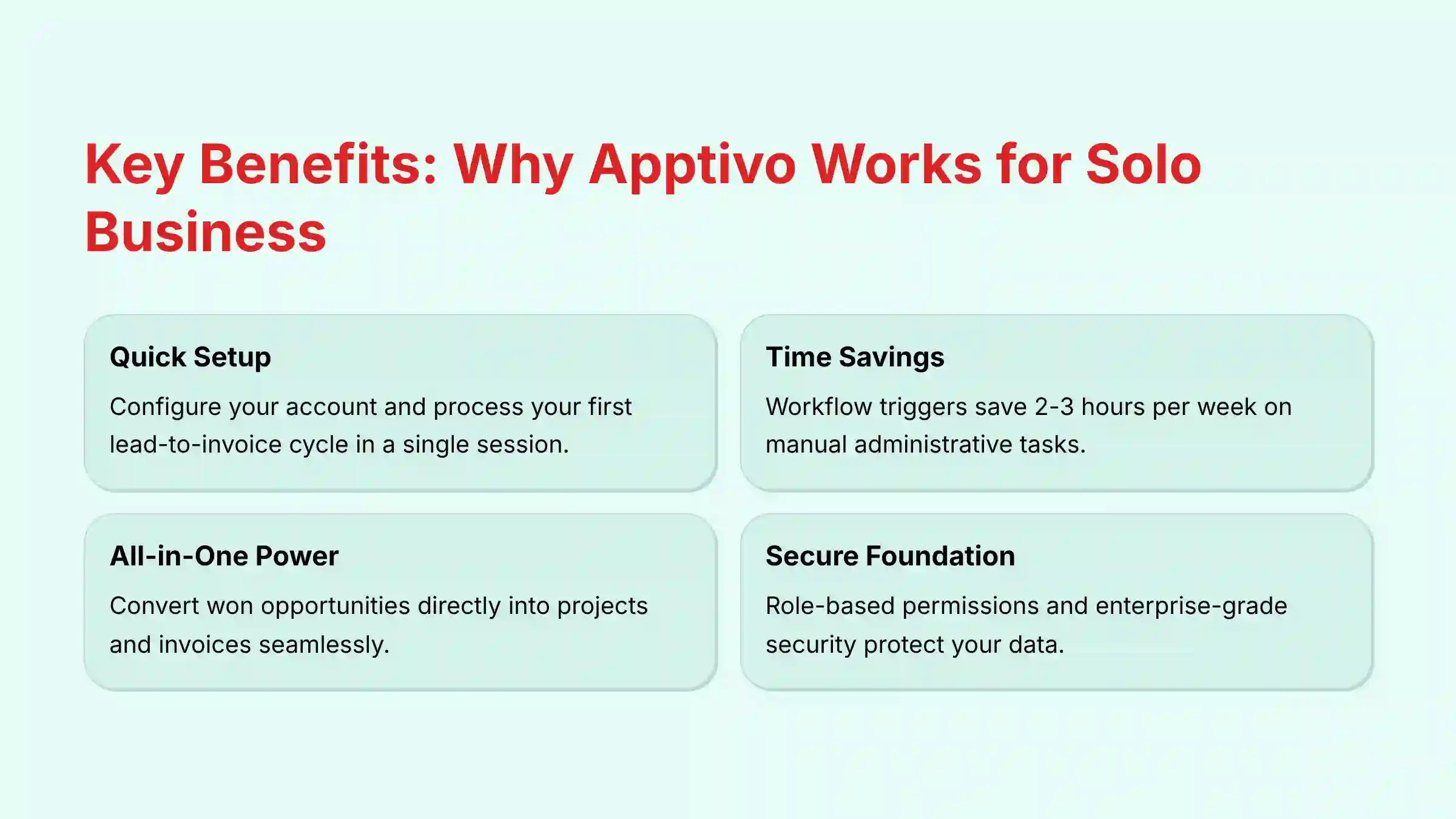 Key Benefits Why Apptivo Works for Solo Business