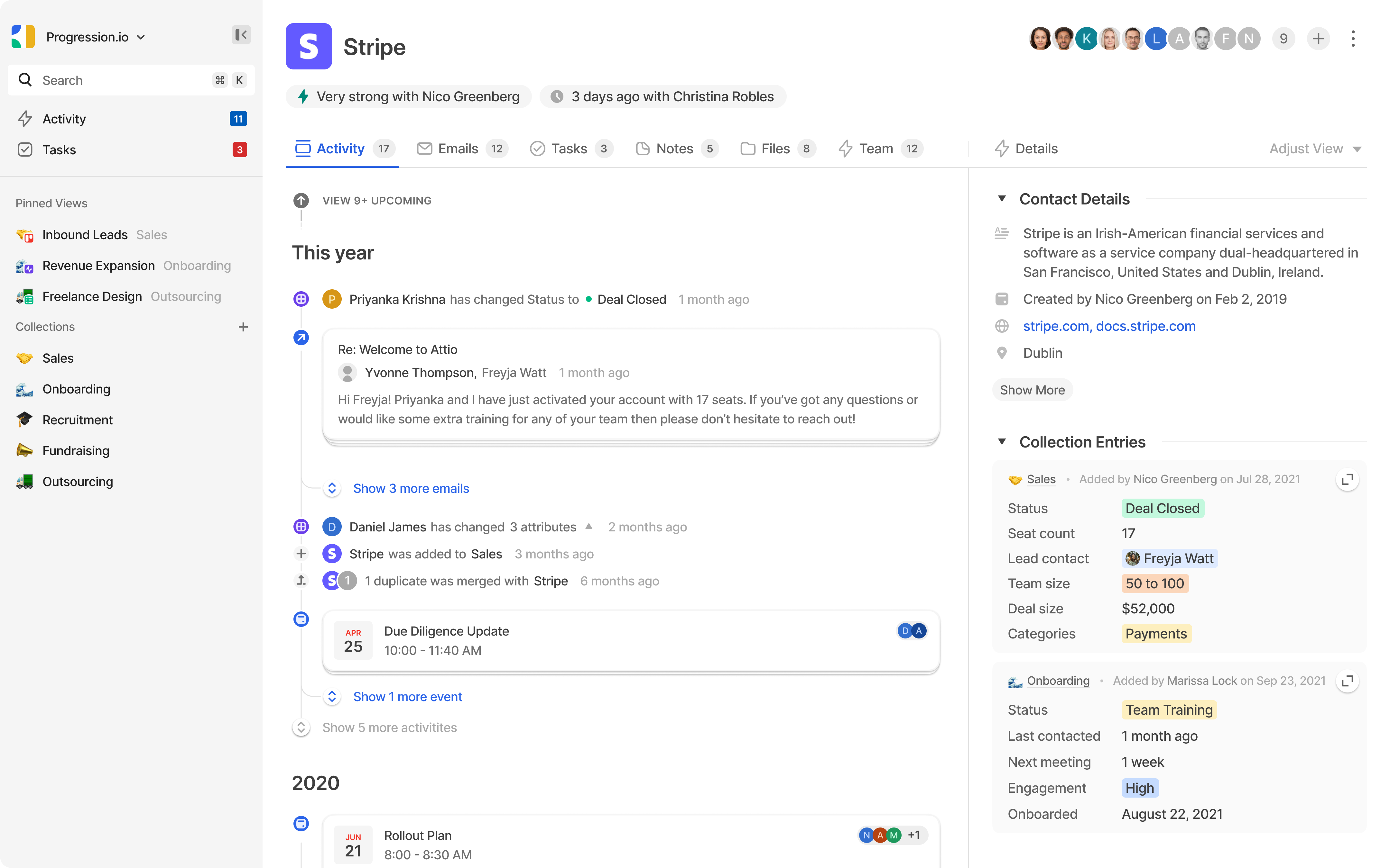 Attio CRM User Interface and Activity Management