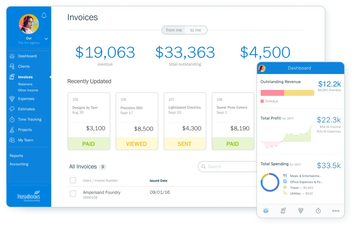 FreshBooks Invoicing Dashboard