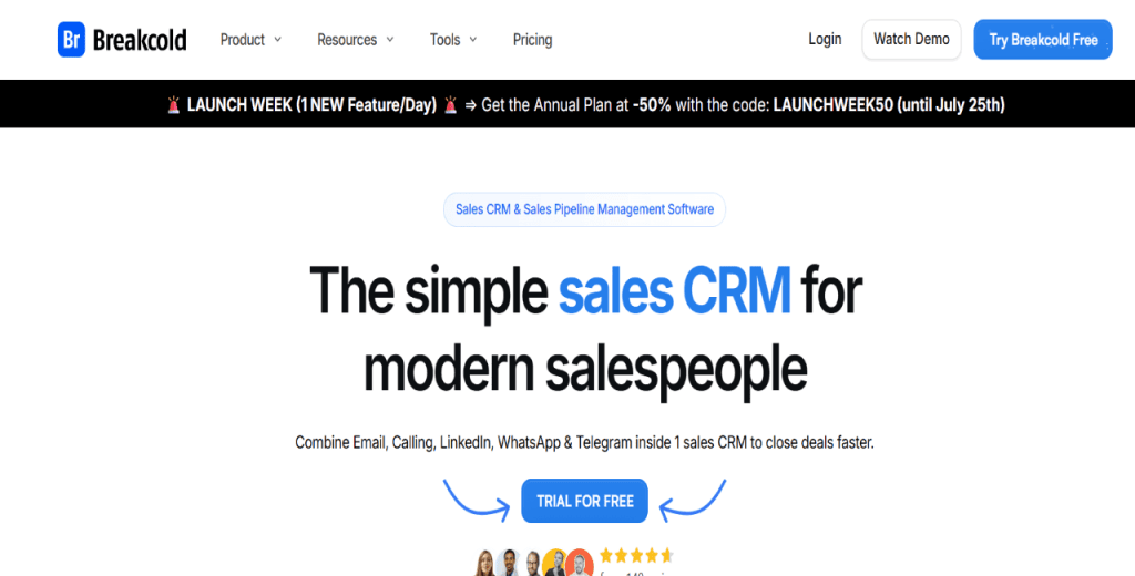 Breakcold LinkedIn CRM Integration Interface